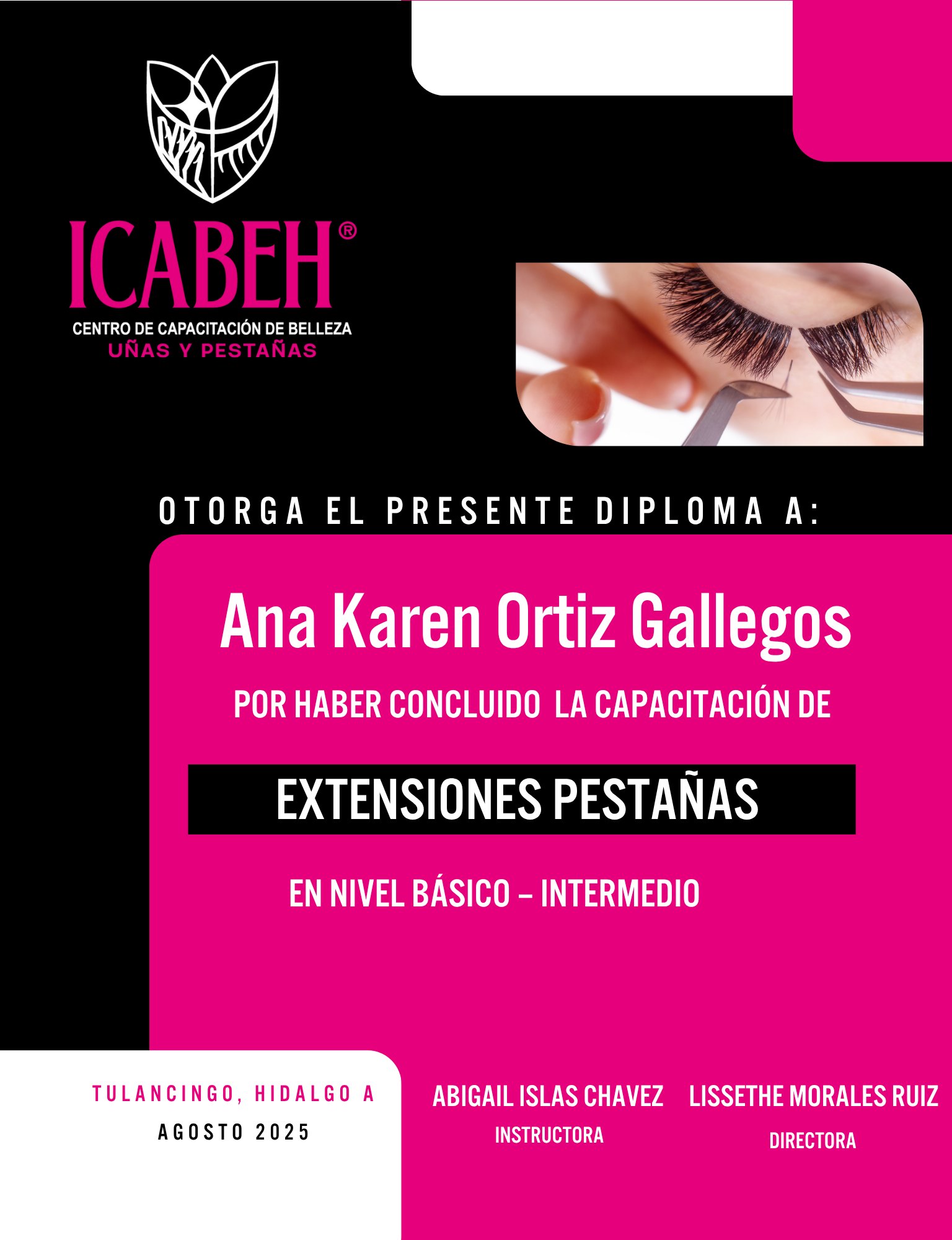 Diploma ICABEH Pestañas